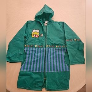 Green Keroppi Sanrio Kids Raincoat with Hood - Size 6